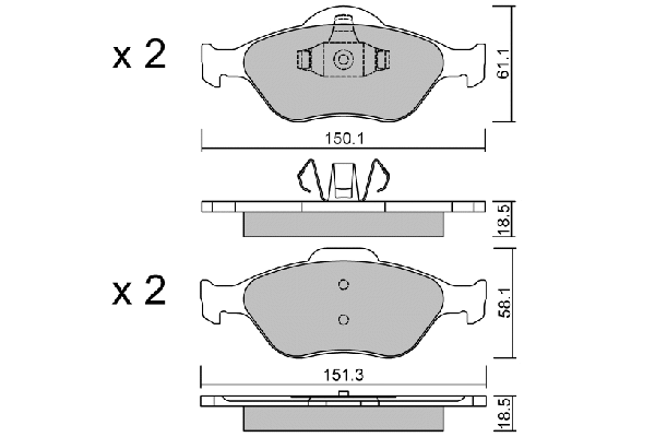 Brake Pad Set, disc brake (BPFO-1008)