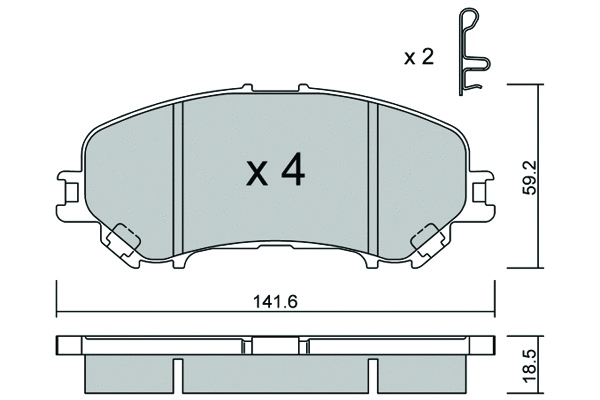 Brake Pad Set, disc brake (BPNI-1022)