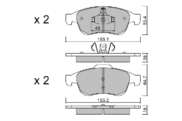 Brake Pad Set, disc brake (BPRE-1006)