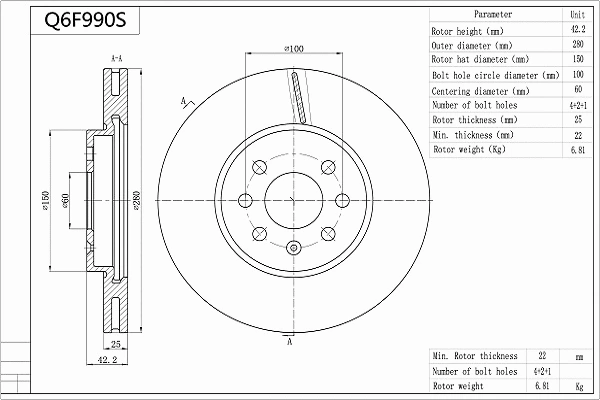 Brake Disc (Q6F990S)