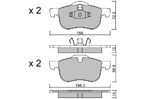Brake Pad Set, disc brake (BPVO-1001)