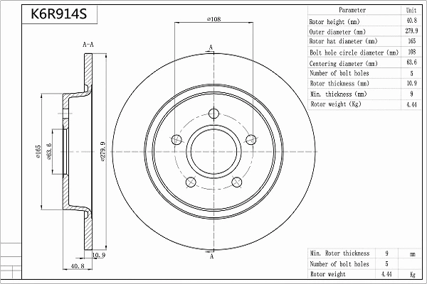 Brake Disc (K6R914S)