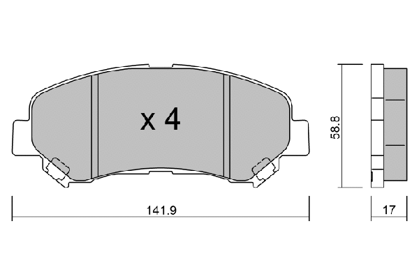Brake Pad Set, disc brake (BPNI-1004)