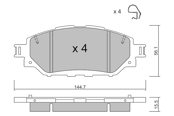 Brake Pad Set, disc brake (BPTO-1030)