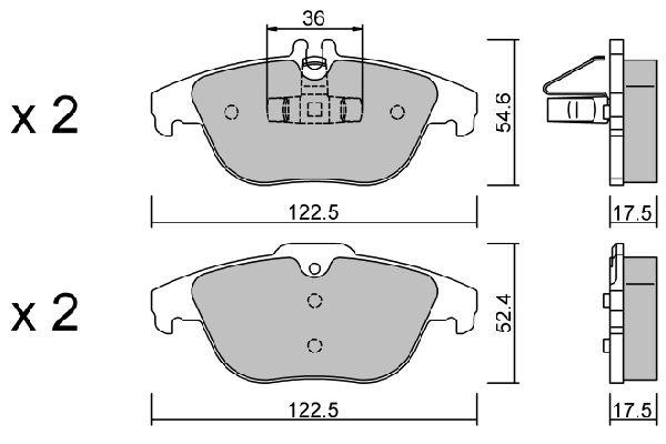 Brake Pad Set, disc brake (BPMB-2002)
