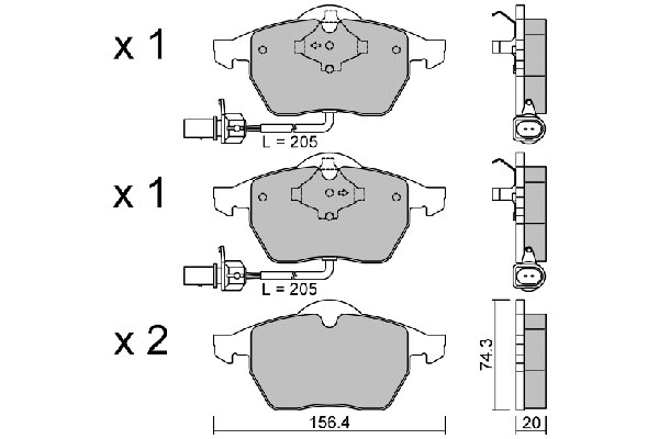 Brake Pad Set, disc brake (BPVW-1014)