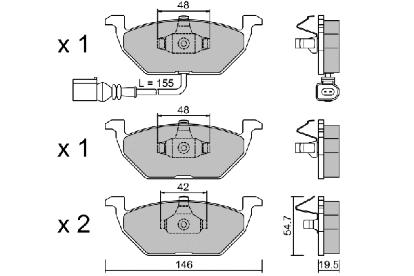 Brake Pad Set, disc brake (BPVW-1009)