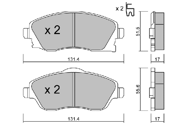 Brake Pad Set, disc brake (BPOP-1005)