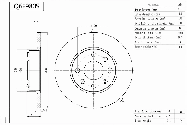 Brake Disc (Q6F980S)