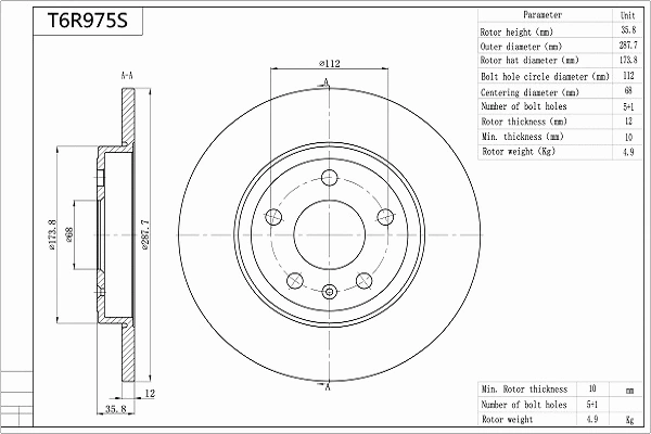 Brake Disc (T6R975S)