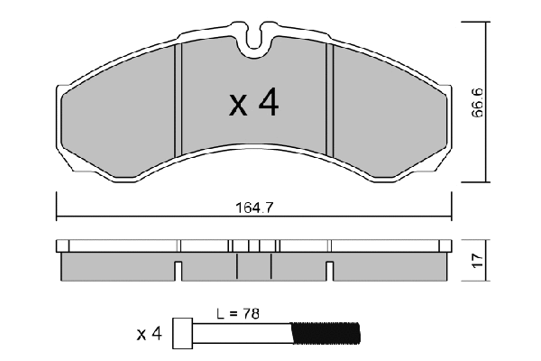 Brake Pad Set, disc brake (BPIV-1002)