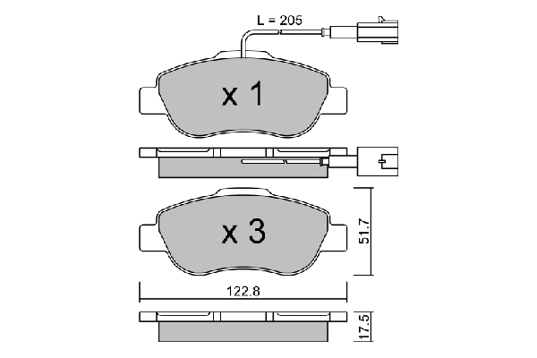 Brake Pad Set, disc brake (BPFI-1015)