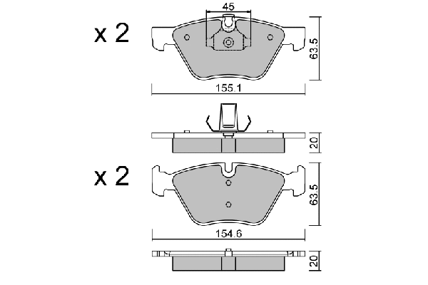 Brake Pad Set, disc brake (BPBM-1007)