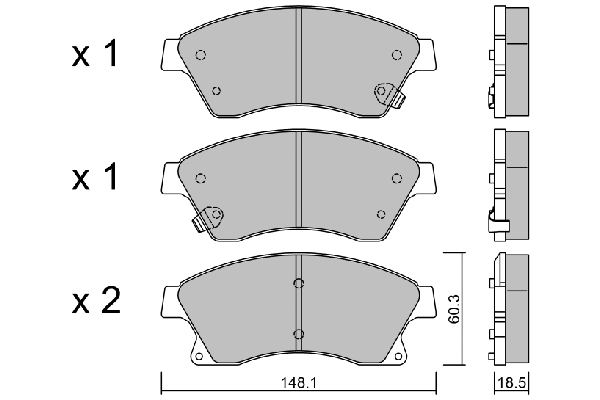 Brake Pad Set, disc brake (BPOP-1014)