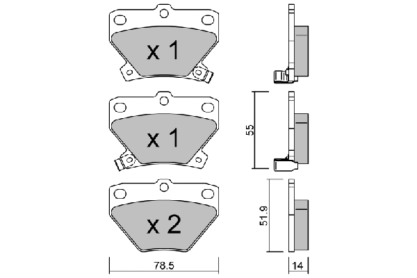 Brake Pad Set, disc brake (BPTO-2005)