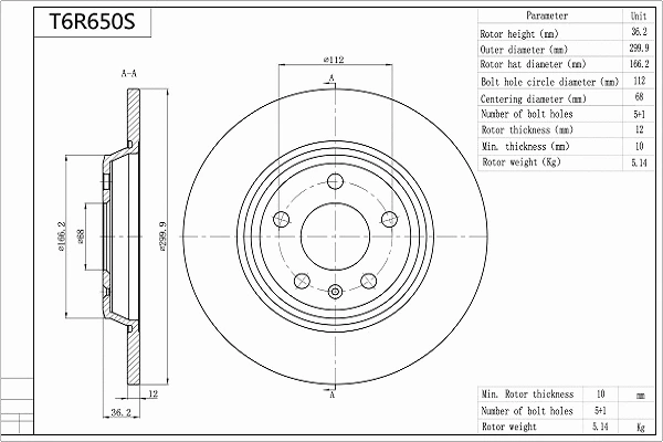 Brake Disc (T6R650S)