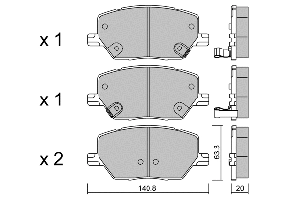 Brake Pad Set, disc brake (BPFI-1044)