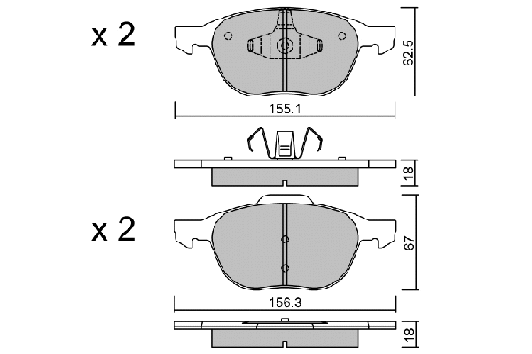 Brake Pad Set, disc brake (BPFO-1004)
