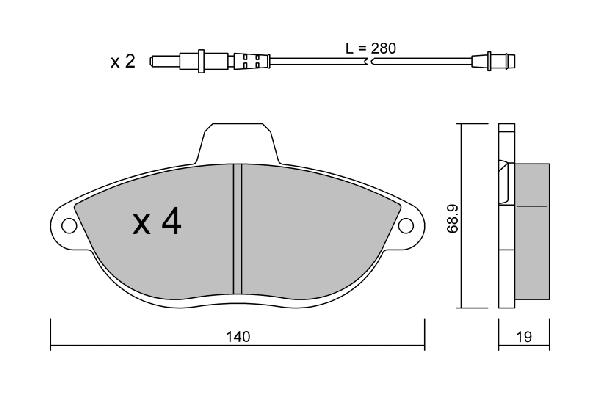 Brake Pad Set, disc brake (BPFI-1012)
