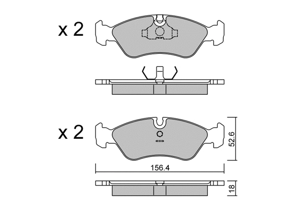 Brake Pad Set, disc brake (BPOP-1017)