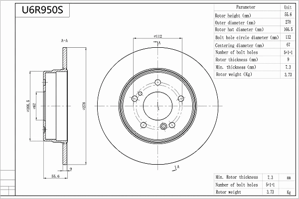 Brake Disc (U6R950S)