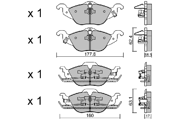 Brake Pad Set, disc brake (BPOP-1006)