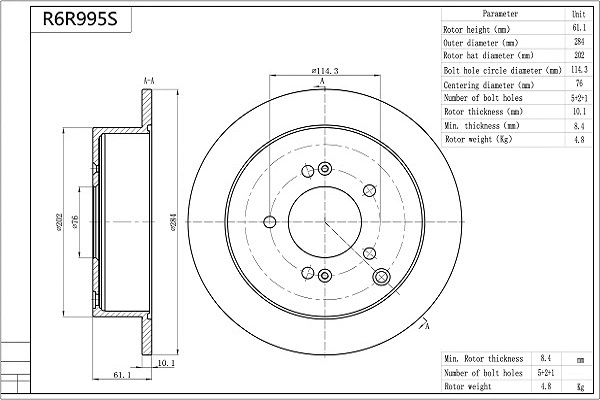 Brake Disc (R6R995S)