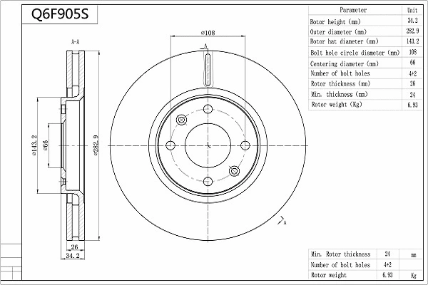 Brake Disc (Q6F905S)