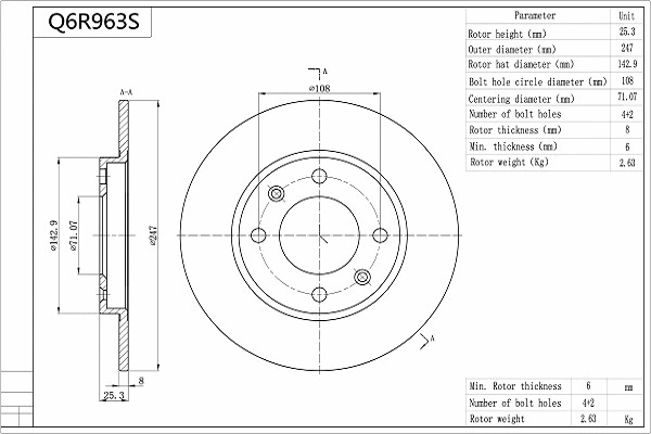 Brake Disc (Q6R963S)
