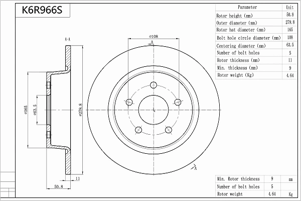 Brake Disc (K6R966S)