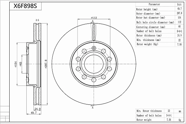 Brake Disc (X6F898S)