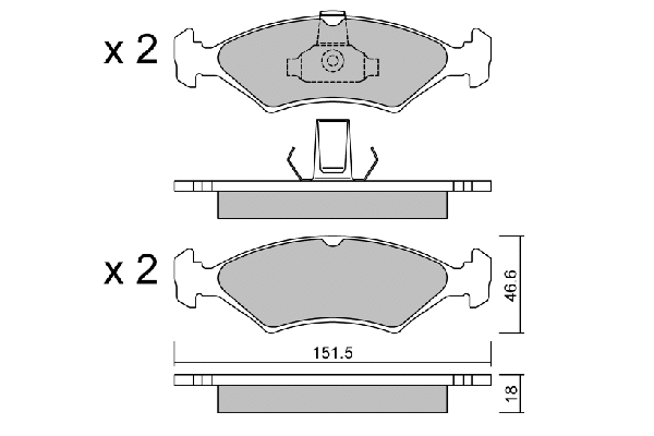 Brake Pad Set, disc brake (BPFO-1015)