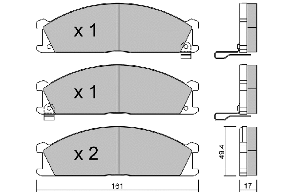 Brake Pad Set, disc brake (BPNI-1912)