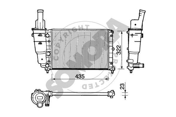 Radiator, engine cooling (081240)