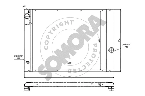 Radiator, engine cooling (042340)
