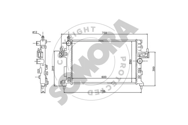 Radiator, engine cooling (212540A)