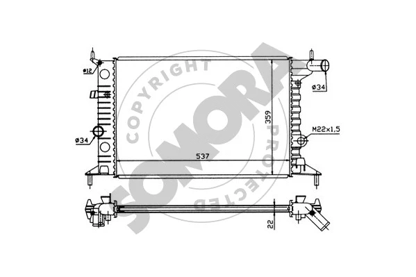 Radiator, engine cooling (210440)