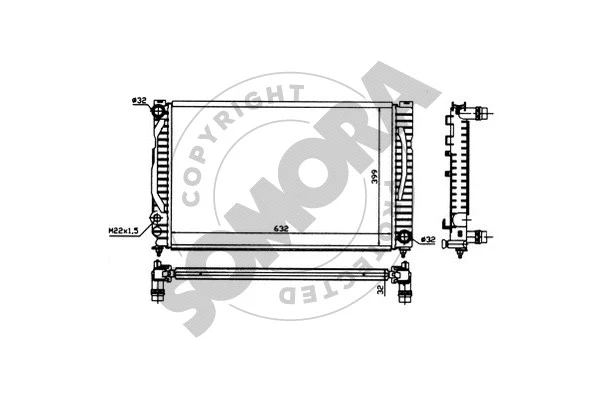 Radiator, engine cooling (021342)