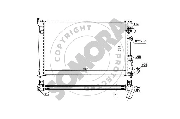 Radiator, engine cooling (052144)