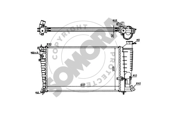 Radiator, engine cooling (220544)