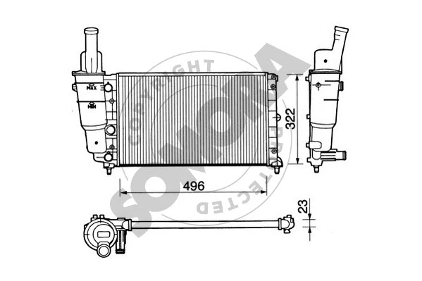 Radiator, engine cooling (081243)