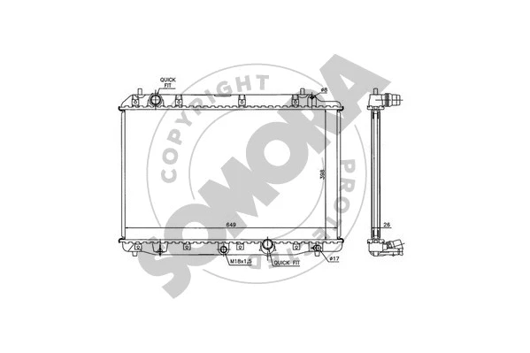 Radiator, engine cooling (127140B)