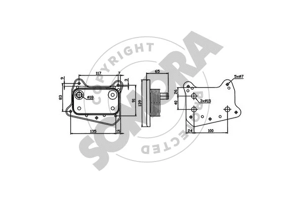 Oil Cooler, engine oil (171365E)