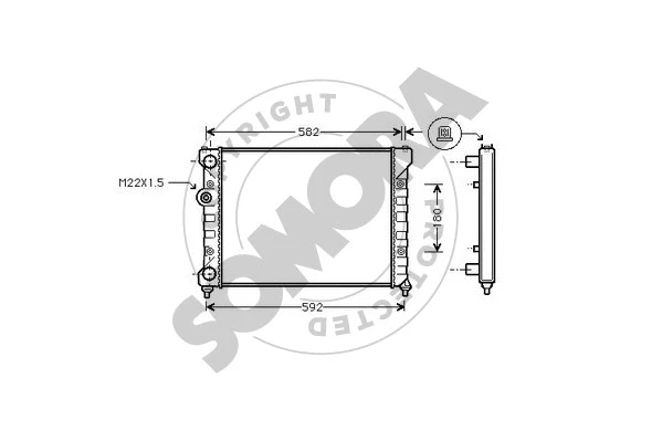 Radiator, engine cooling (355440B)