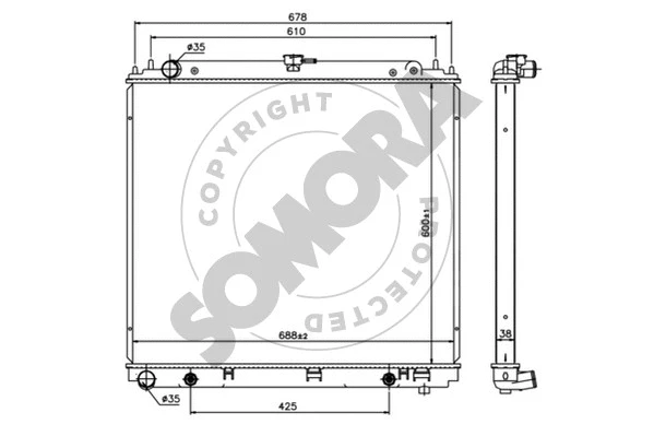 Radiator, engine cooling (196240A)