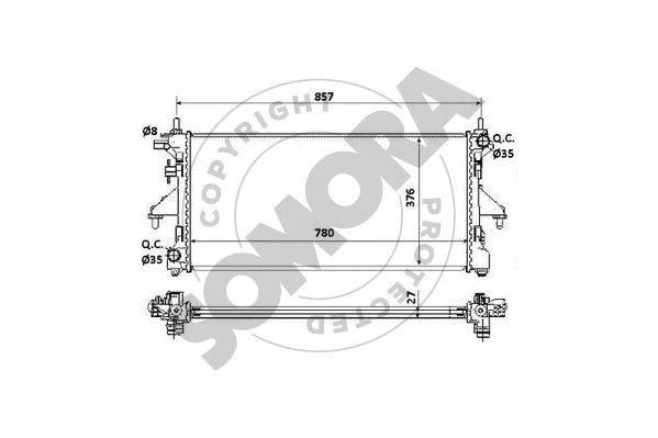 Radiator, engine cooling (084240C)