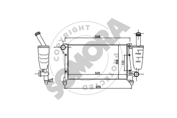 Radiator, engine cooling (080540)