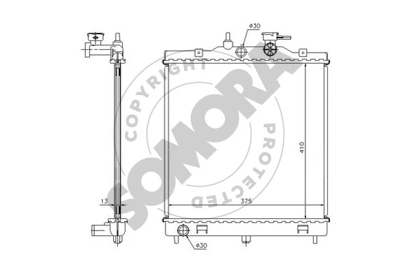 Radiator, engine cooling (110040)