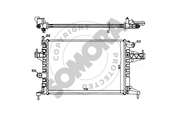 Radiator, engine cooling (212541)