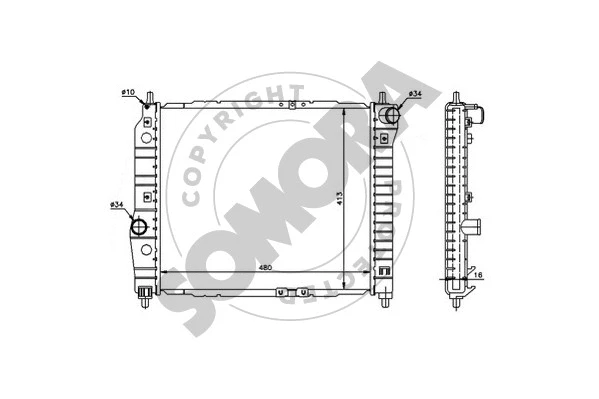 Radiator, engine cooling (061140)